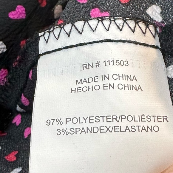 Meraki Black Heart Print Surplice Blouse XL - Picture 8 of 10